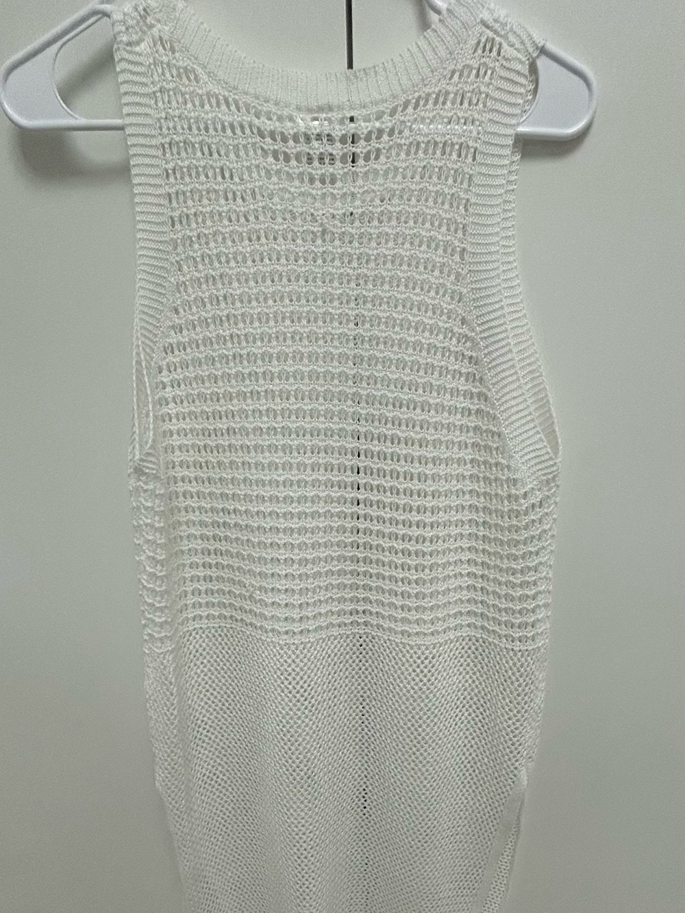 White Open-Weave Knit Tank